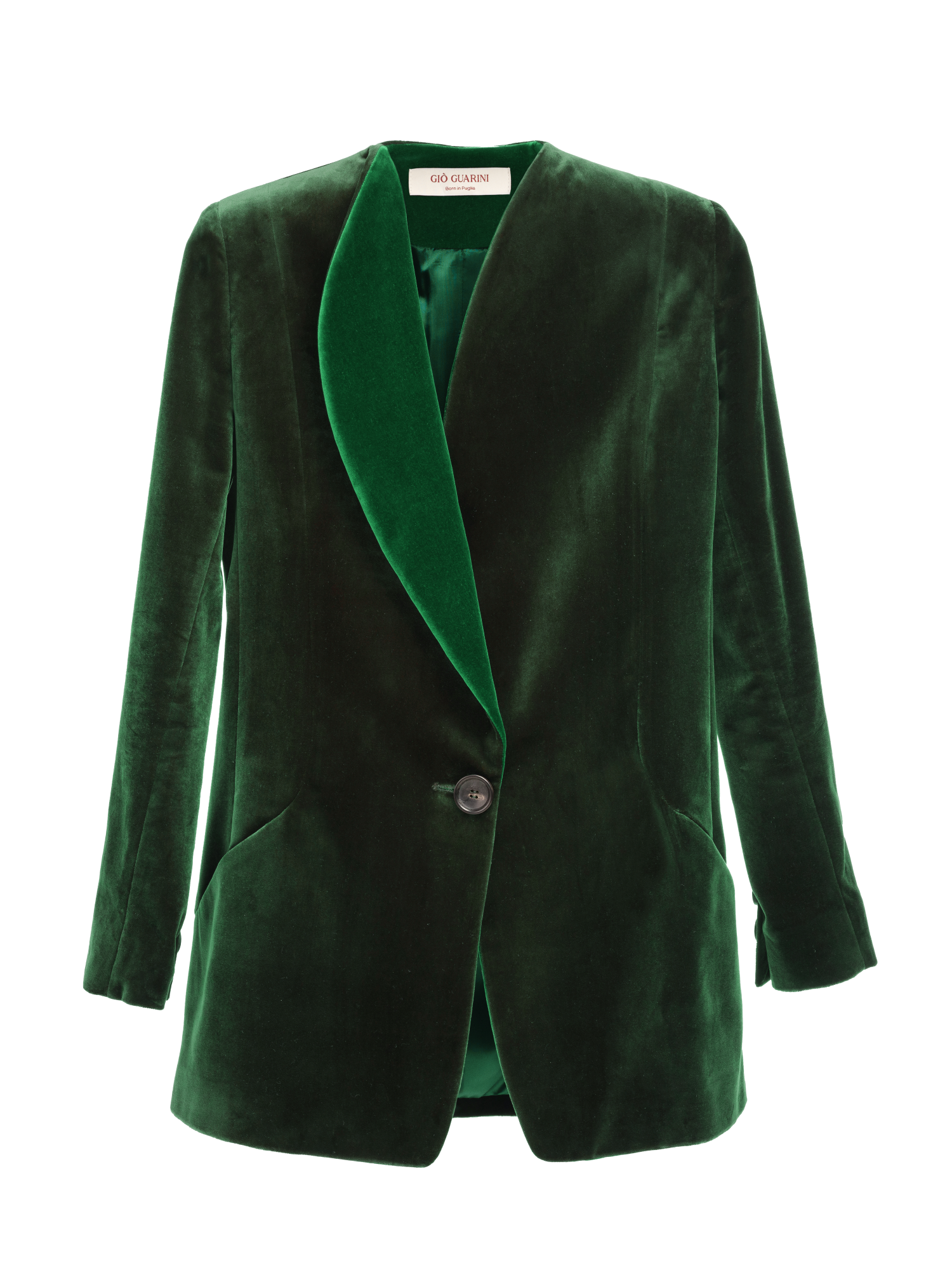 Gio Guarini Eternity Green Velvet Blazer Love Lapel