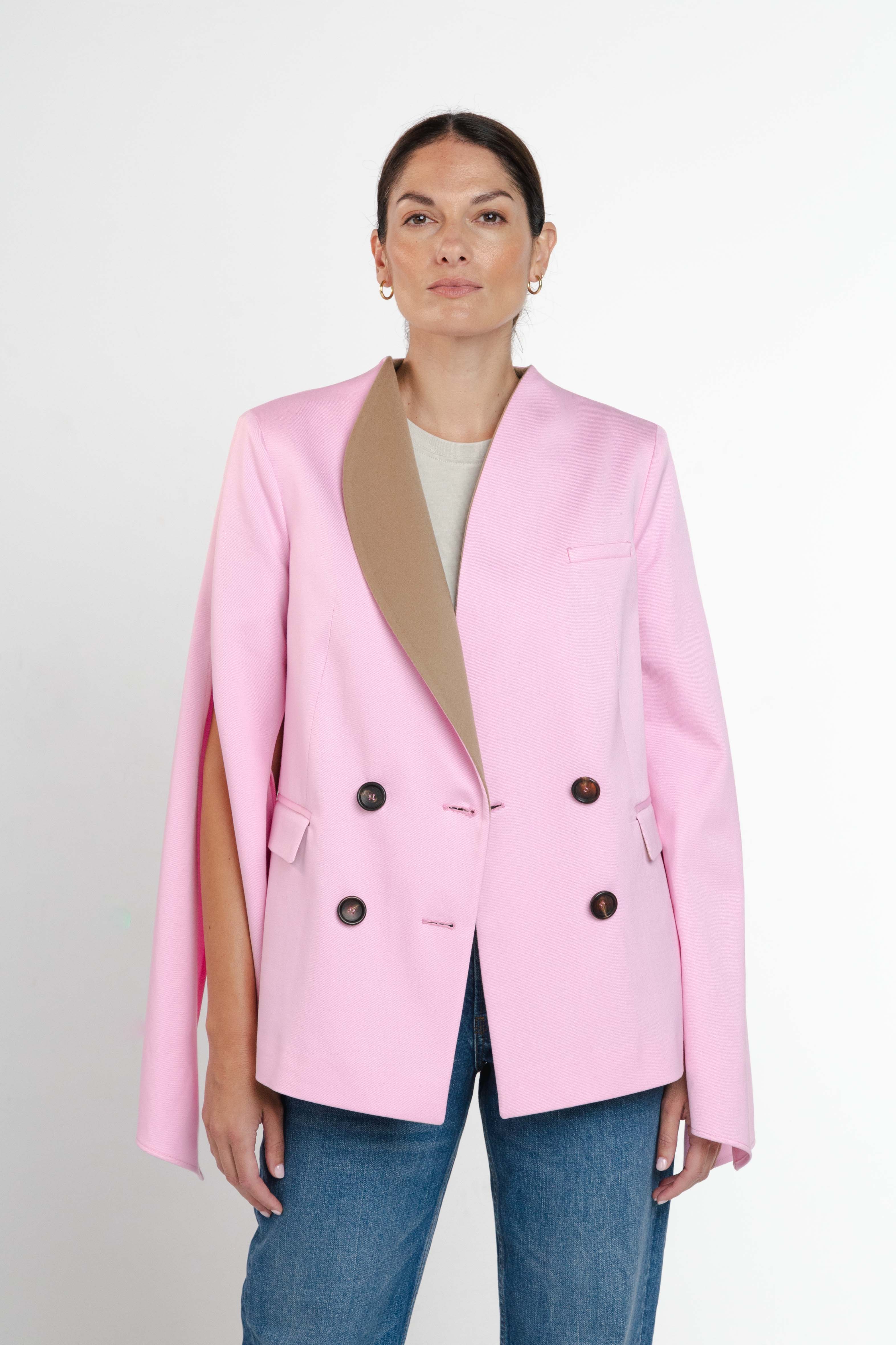 Gio Guarini Dove Cotton Drill Pink Luxury Blazer Made in Puglia