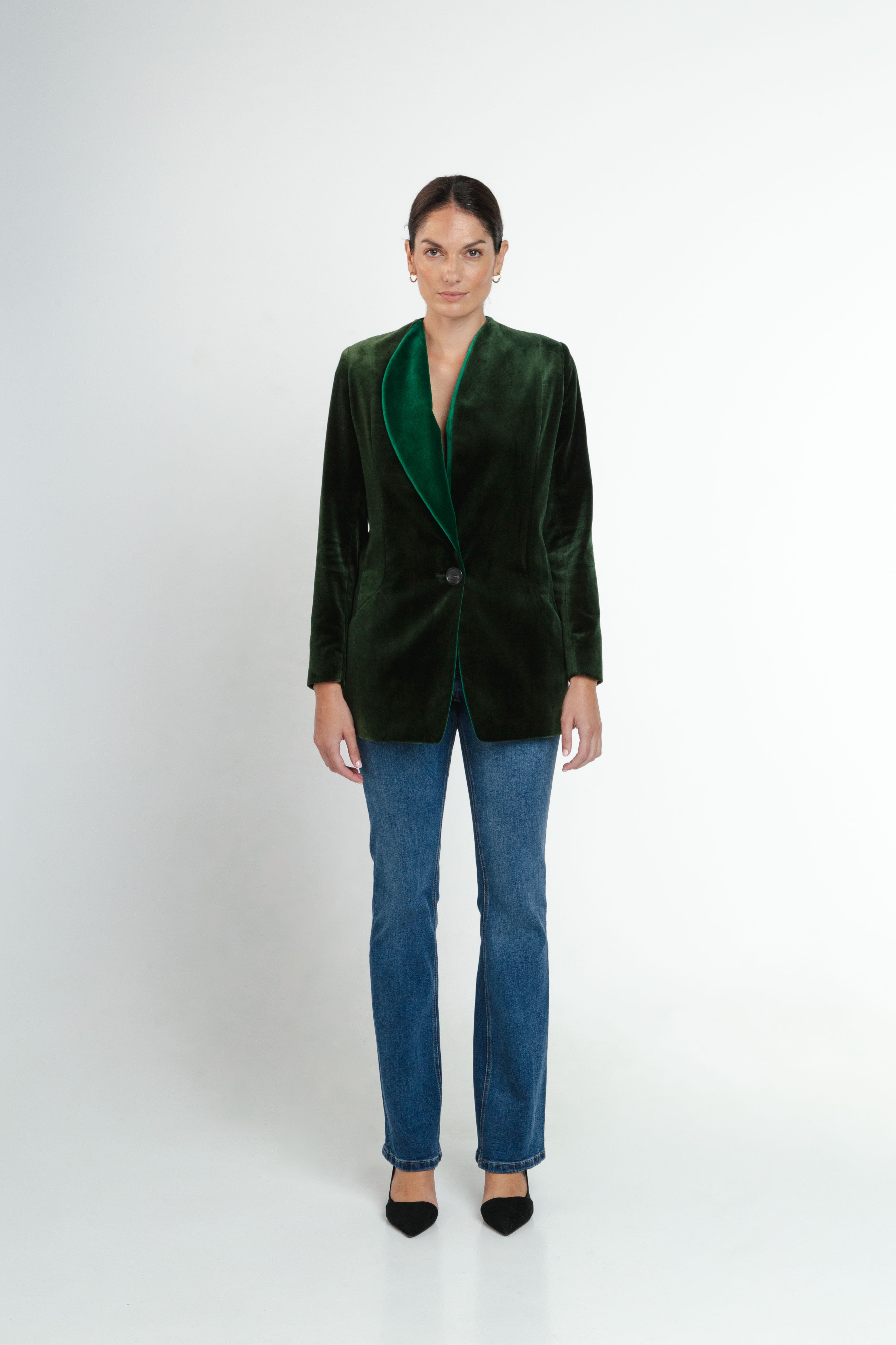 Gio Guarini Eternity Green Velvet Blazer Made in Puglia